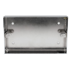 Horizon Square Pattress Box Double Box Polished Chrome
