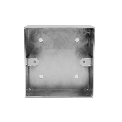 Horizon Square Pattress Box Single Box Satin Stainless Steel