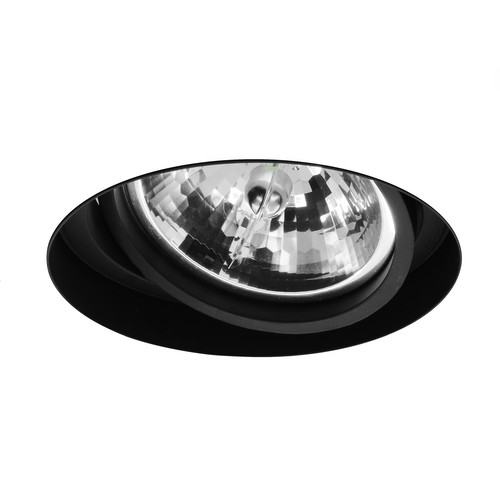 Trimless Round Adjustable AR111 Downlight 12V Black 100W