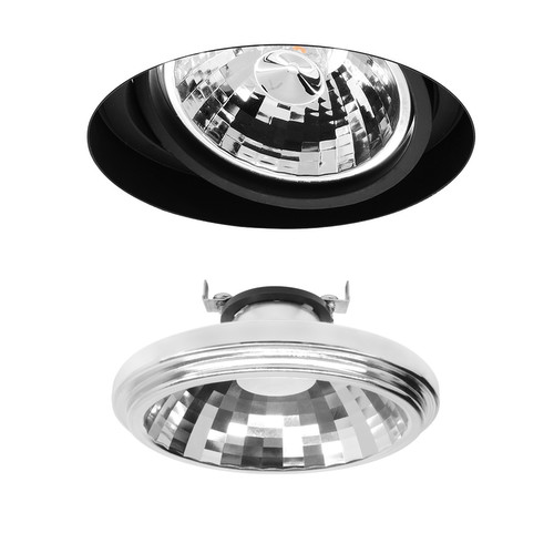 Trimless Round Adjustable Downlight AR111 LED Warm White (2700K) 13W (=75W) 24°