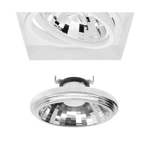 Trimless Square Adjustable Downlight AR111 LED Warm White (2700K) 13W (=75W) 24°