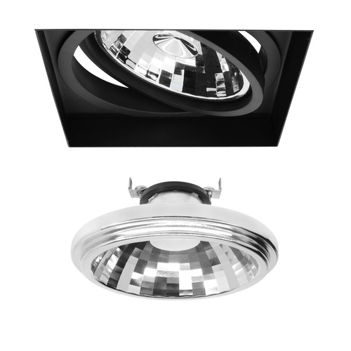 Trimless Square Adjustable Downlight AR111 LED Warm White (2700K) 13W (=75W) 24°
