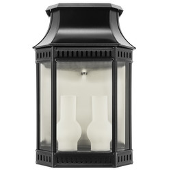 Louis Philippe 2 Outdoor Garden Lantern Wall Light 75W Black