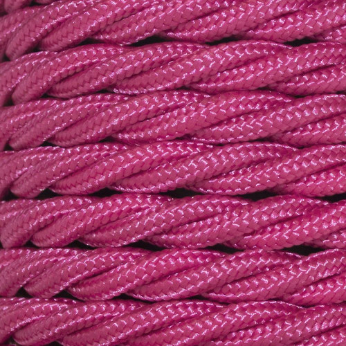 Braided Cloth Triple Twisted 3 Core Round Flex Cable 0.75mm² Pink