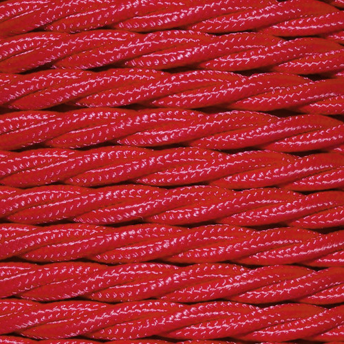 Braided Cloth Triple Twisted 3 Core Round Flex Cable 0.75mm² Red 2