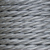 Braided Cloth Triple Twisted 3 Core Round Flex Cable 0.75mm² Silver