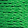 Braided Cloth Triple Twisted 3 Core Round Flex Cable 0.75mm² Green