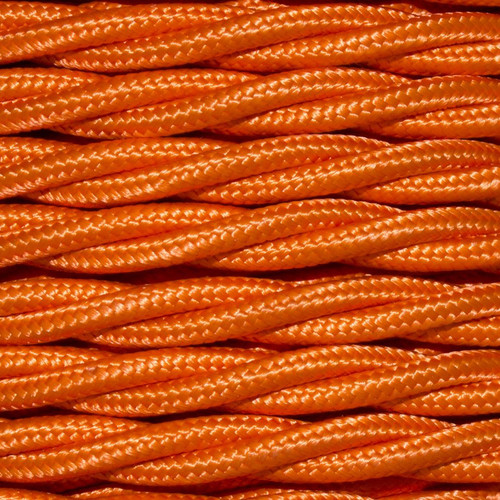 Braided Cloth Triple Twisted 3 Core Round Flex Cable 0.75mm² Orange