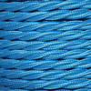 Braided Cloth Triple Twisted 3 Core Round Flex Cable 0.75mm² Electric Blue