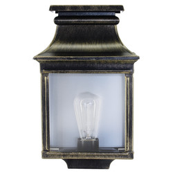 Louis Philippe 1 Outdoor Garden Lantern Wall Light 75W Gold Patina