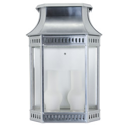 Louis Philippe 2 Outdoor Garden Lantern Wall Light 75W Zinc