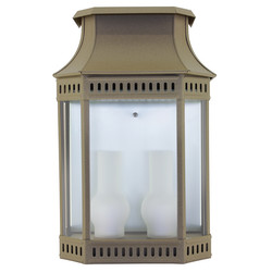 Louis Philippe 2 Outdoor Garden Lantern Wall Light 75W Sandstone
