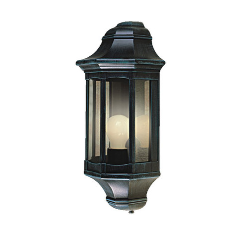 Lantern Small Outdoor Garden Wall Light 240V 60W Black Green