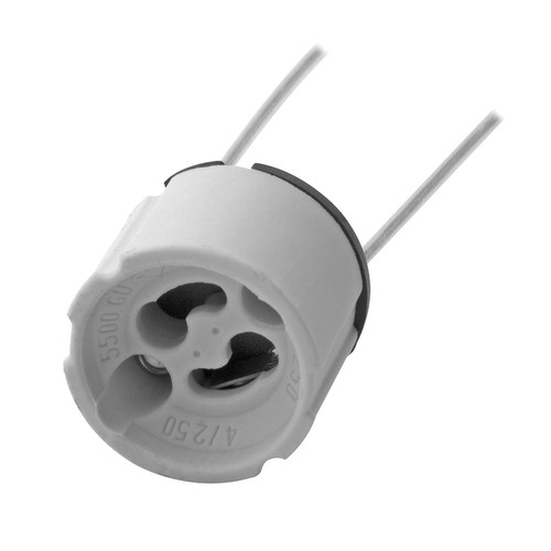 GU10 Lampholder + Leads Double Insulated Black / White GU10