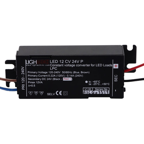 LED Driver (Constant Voltage) Black 12W 24V Parallel