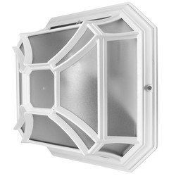 Lantern Square Outdoor Garden Wall Light 240V 60W White