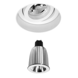 Trimless Round Reality Fire Rated Adjustable Downlight GU10 LED Warm White (3000K) 7W (=75W) 45°