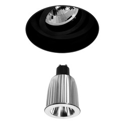 Trimless Round Reality Fire Rated Adjustable Downlight GU10 LED Warm White (3000K) 7W (=75W) 45°