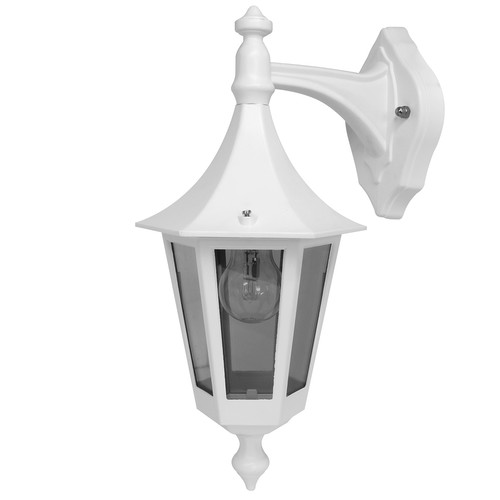 Lantern Down Large Outdoor Garden Wall Light 240V 100W White