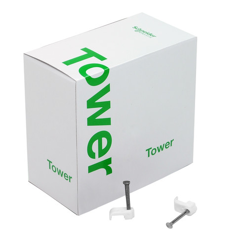 Twin & Earth Flat Cable Clip White 0.5mm²