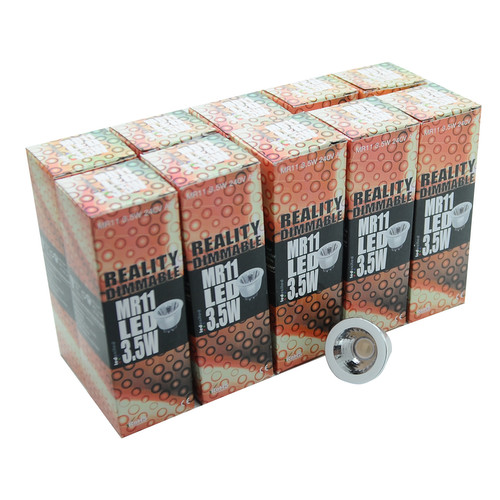 10 X MR11 LED & Driver 3.5W 320lm (=35W) Dimmable 35° 4000K Cool White