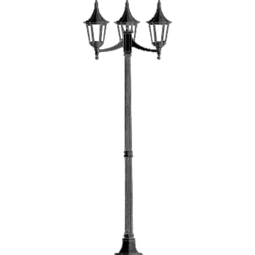 Lantern Lamp Post Triple 240V 3 x 60W Black