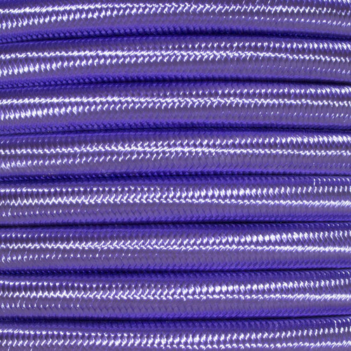 Braided Cloth Round Flex 3 Core Cable 0.75mm² Purple
