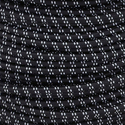 Braided Cloth Round Flex 3 Core Cable 0.75mm² Black White