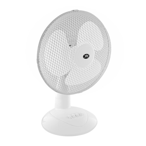 Oscillating Adjustable Tilt Head Cooling Desk Fan with 3 Speeds White 12'' (30 cm)