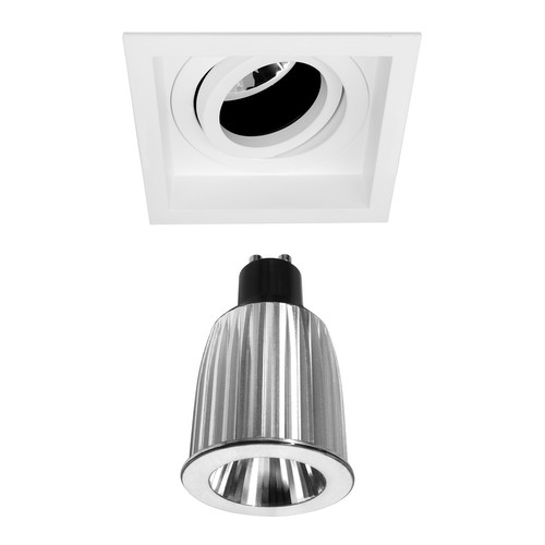 Rock 'n' Roll Square Downlight Reality GU10 LED Warm White (3000K) 7W (=75W) 45°