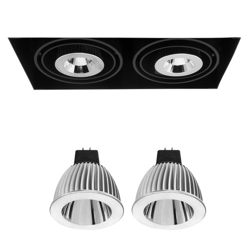 Grid Trimless Double Reality LED Warm White (2700K) Downlight 2 x 7W 45°