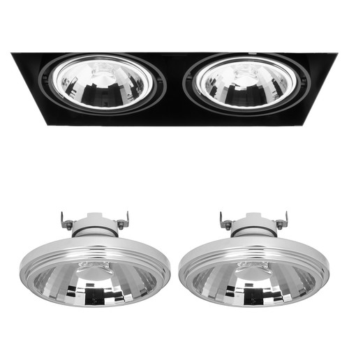 Grid Trimless Double Reality LED & Driver 2 x 13W Dimmable Warm White (3000K) Downlight 24° Black