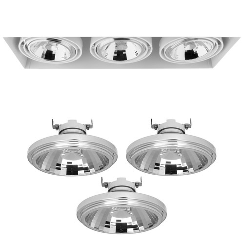 Grid Trimless Triple Reality LED & Driver 3 x 13W Dimmable Warm White (3000K) Downlight 24° White