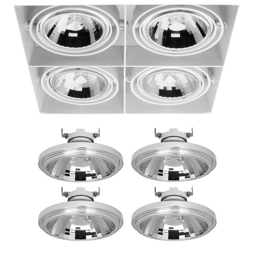 Grid Trimless Quadruple Reality LED & Driver 4 x 13W Dimmable Warm White (3000K) Downlight 24° White