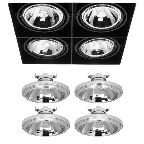 Grid Trimless Quadruple Reality LED & Driver 4 x 13W Dimmable Warm White (3000K) Downlight 24° White