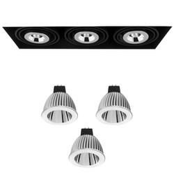 Grid Trimless Triple Reality LED Warm White (2700K) Downlight 3 x 7W 45°