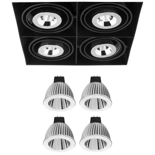 Grid Trimless Quadruple Reality LED Warm White (2700K) Downlight 4 x 7W 45°