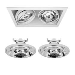 Double Downlighter Reality LED & Driver 2 x 13W Dimmable Warm White (2700K) 24° White