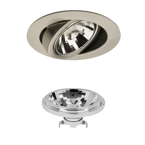Glare Bar Downlight AR111 Reality LED & Driver 13W 950lm (=75W) Dimmable Warm White (3000K) 24° Nickel