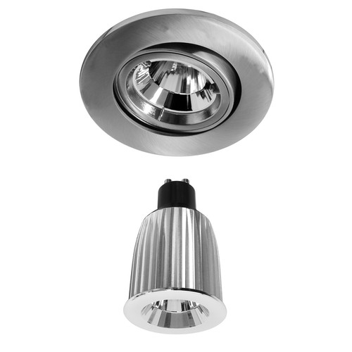 Long Adjustable LED Reality GU10 Warm White (3000K) 7W Nickel