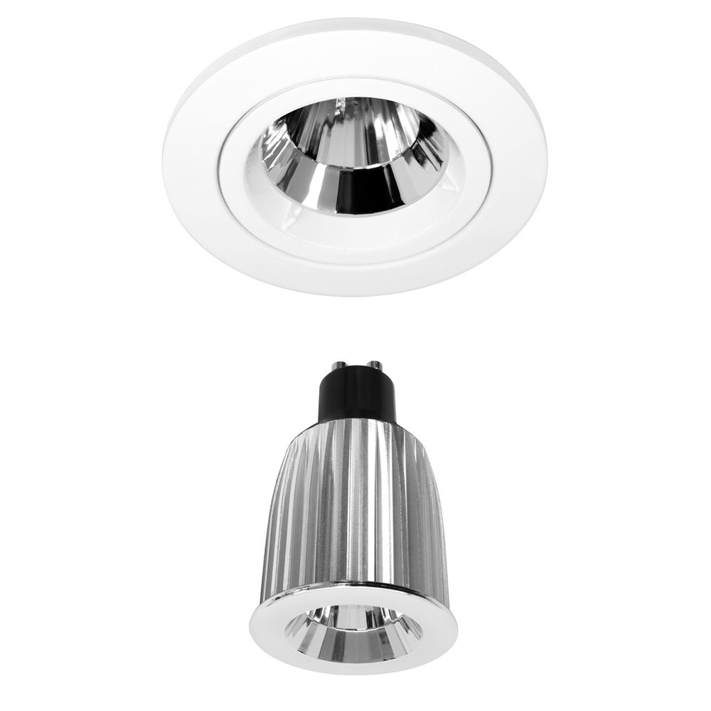 Long Fixed LED Reality GU10 Warm White (3000K) 7W White | Mr Resistor ...