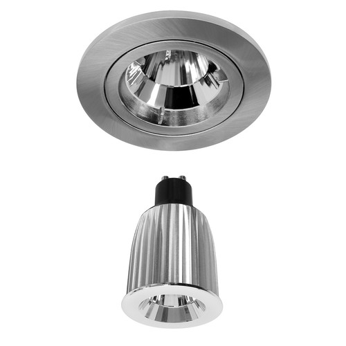 Long Fixed LED Reality GU10 Warm White (3000K) 7W Nickel