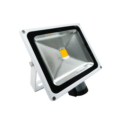 LED PIR White Outdoor Garden Floodlight 240V 30W 3000K Warm White