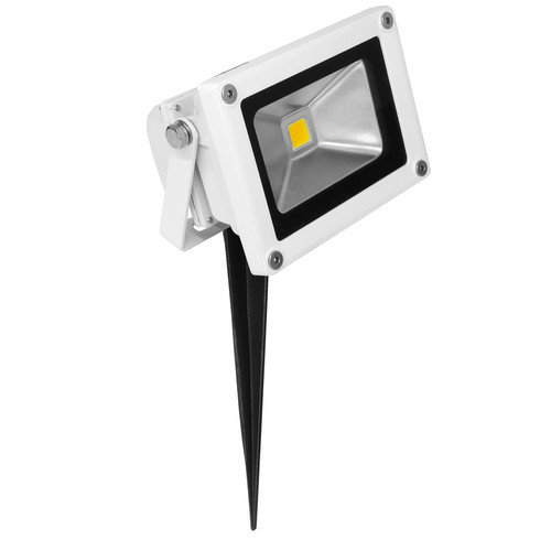 LED White Floodlight Spike 240V 10W (=100W) 3000K Warm White