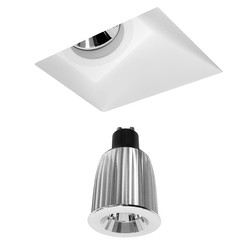 Plaster Trimless Square Downlight 45° LED Reality GU10 Warm White (3000K) 7W 45°