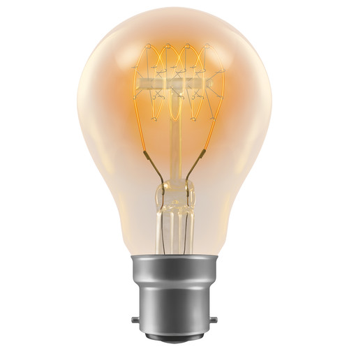 Antique Carbon Filament Lamp GLS Quad Loop 55mm Dimmable BC / B22 60W
