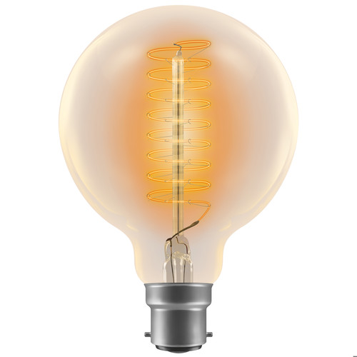 Antique Carbon Filament Lamp Globe Spiral G95 95mm BC / B22 60W