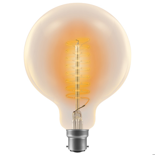 Antique Carbon Filament Lamp Globe Spiral G125 125mm BC / B22 60W