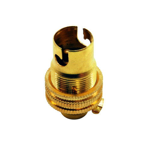 Unswitched Brass Lamp Holder 10mm Brass SBC / B15