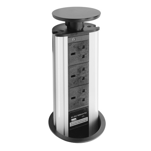 Pop-Up Socket - With USB-A+C 240V 13A Black
